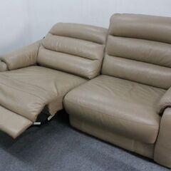ニトリ 3人用右電動本革リクライニングソファ クローナ 右 NB ベージュ 2018年製 NITORI ソファ 中古家電 店頭引取歓迎 R4811)