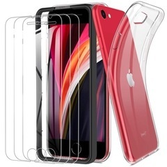 iPhone SE 強化ガラスフィルム第2世代 (3枚入り) +...