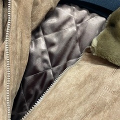 ファー付き　ライダースジャケット　9号〜11号 M〜L 秋冬　無地　ブラウン