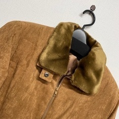 ファー付き　ライダースジャケット　9号〜11号 M〜L 秋冬　無地　ブラウン