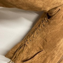 ファー付き　ライダースジャケット　9号〜11号 M〜L 秋冬　無地　ブラウン