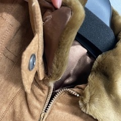 ファー付き　ライダースジャケット　9号〜11号 M〜L 秋冬　無地　ブラウン