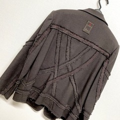デザインライダースジャケット ブラウン 茶 L LL 秋冬 長袖 アウターコート