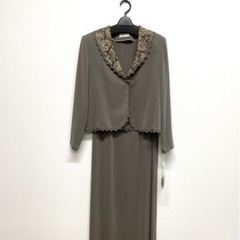 ロングスカート セットアップ  グレー　M〜L 9号〜11号 秋冬　グレー　黒