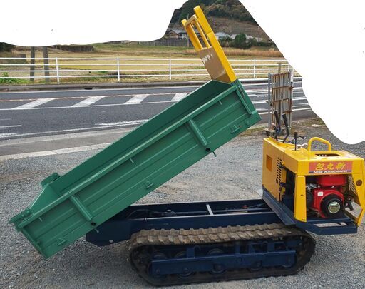鹿児島発　油圧ダンプ　セル始動築水キャニコムガソリンエンジンクローラー運搬車BFK800