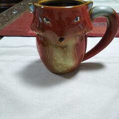 商談中!狐の絵皿とセット値下げしました。ユーモラスな狐のマグカップ?