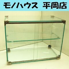 札幌市内限定 昭和レトロ 全面ガラスケース 2段 引き戸 幅35...