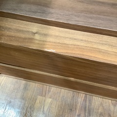 無印良品　ハイキャビネット　2枚扉・引き出し付　ダークブラウン　ガタ付き有　509