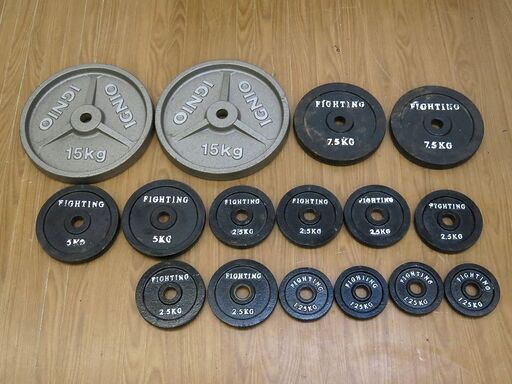 ベンチプレス バーベル ダンベルセット プレート重さ75kg テルテル 末恒のフィットネス トレーニングの中古あげます 譲ります ジモティーで不用品の処分