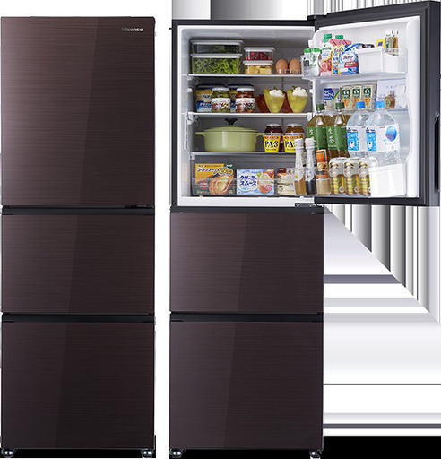 2021年製！極美品 ハイセンス 3ドア ノンフロン冷凍冷蔵庫 HR-G2801BR