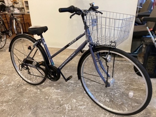 【チェーン新品！】 LEDオートライト　6段変速　27インチ自転車　ブラウンパープル チェーン新品！】 LEDオートライト 6段変速 27インチ自転車 ブラウン