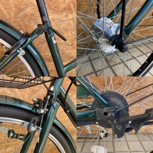 メーカー名不明 シティサイクル26インチ 6速ギア モスグリーン 街乗り