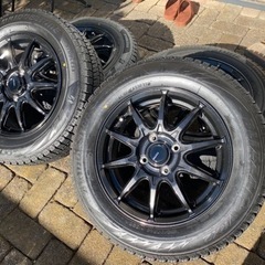 12/28まで出品　タイヤ、ホイールともにほぼ新品　タイヤバリ山　スタッドレスタイヤホイールセット  14インチ　175/65/14 