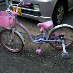 ディズニープリンセス補助輪付女の子用自転車美品