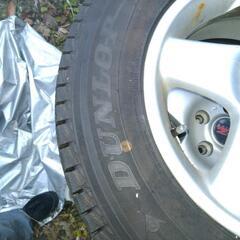 DUNLOP WINTERMAX 175/80R15 4本　バリ山スタッドレスタイヤとアルミホイール　パジェロミニ、テリオスキッドで使用