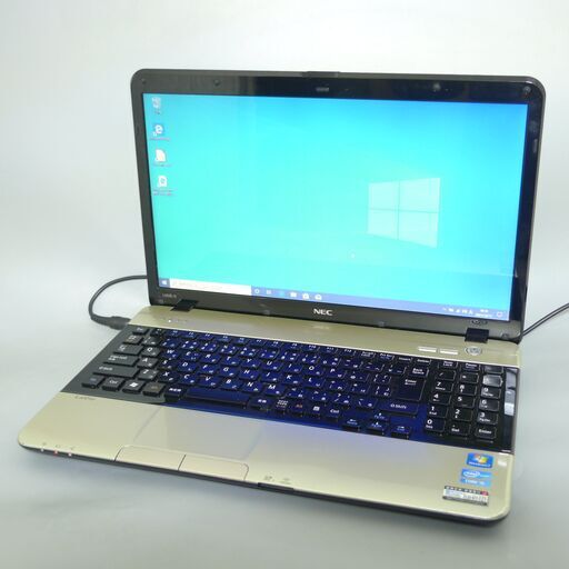 即使用可 ゴールド 金色 ノートパソコン 15.6型 NEC PC-LS550ES6G 中古良品 Core i5 4GB 750G Blu-ray 無線 Wi-Fi Windows10 Office