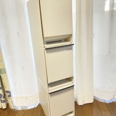 【0円】中古3段ゴミ箱　スリムゴミ箱　白
