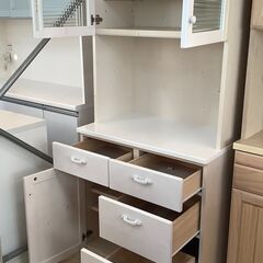 NITORI/ニトリ 食器棚 キッチンボード ハイタイプ PASTORAL-2 80KB