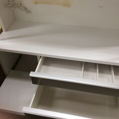 J733 松田家具 食器棚 キッチンボード ティエリアシリーズ ホワイト 