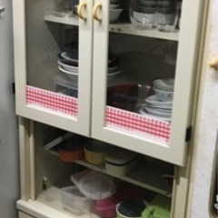 【ネット決済】白アイボリー食器棚