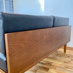 【2021年12月18日店頭購入、ほぼ新品】unico ベンチソファ　WICK(ウィック) ベンチアーム 背クッション固定テープ付き