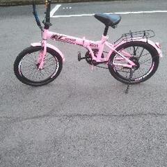 折りたたみ自転車　美品ピンク