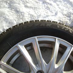 【恵庭】バリ溝！ブリヂストンスタッドレスタイヤ　VRX　155/65R14+アルミホイール　20年製