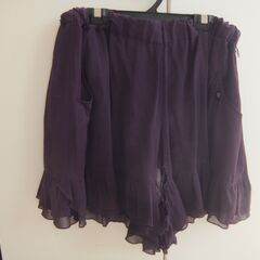 GENERRA(ジェネラ）シフォン紫キュロットスカート　LLサイズ