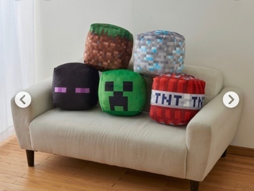 マインクラフト　キューブ　クッション　５種　コンプリート　マイクラ