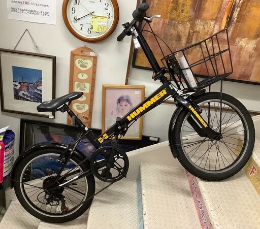 HUMMER ハマー 折り畳み自転車 20インチ 変速あり ブラック【ユーズドユーズ名古屋天白店】 J1360