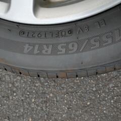 155/65/R14 2021年製 ブリジストン日本製 4本 ダイハツ純正アルミホイール 