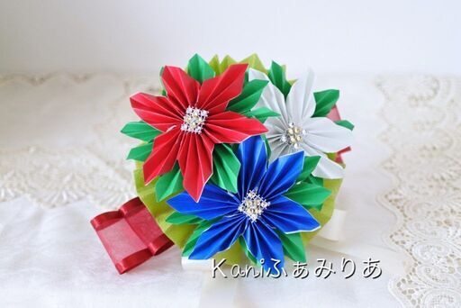 お花の折り紙ブーケ教室 花origamiぶーけ ポインセチアの折り紙ブーケ Kaniふぁみりあ 岩倉のものづくりの生徒募集 教室 スクールの広告掲示板 ジモティー