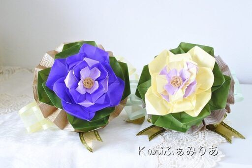 お花の折り紙ブーケ教室 花origamiぶーけ 葉ボタンの折り紙ブーケ Kaniふぁみりあ 岩倉のものづくりの生徒募集 教室 スクールの広告掲示板 ジモティー