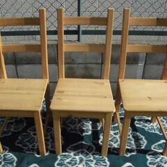 JM13877)木製イス３脚セット IKEA W41.0cmX ...