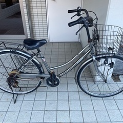 【ネット決済】自転車　シルバー　26インチ