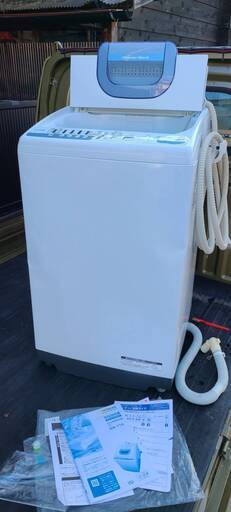 【手渡希望】 日立 全自動電気洗濯機　NW-T74 7kg 2018年製 説明書他書類付