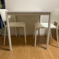 IKEA ダイニングテーブル　イス2脚セット　ホワイト