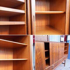 デンマーク製のローズウッド材を使用したサイドボードです。北欧らしいシンプルなデザインが特徴的なおしゃれなビンテージ北欧家具。浅めの奥行ながら収納力もあるリビングボードです♪BL235