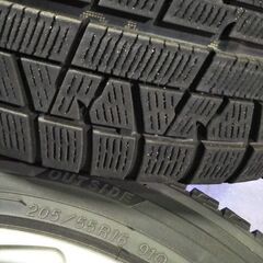 冬16インチ リーフ セレナ オーリス 旧車 マークⅡ クラウン セドリック セフィーロ スカイライン シルビア  205/55R16 浅いミゾ~末期山 ヨコハマ 中古４本