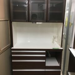 河口家具　3枚扉　キッチンボード　レンジ台　食器棚　システムキッ...