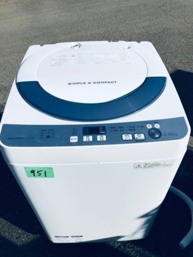 ✨2016年年製✨951番 SHARP✨電気洗濯機✨ ES-GE55R-H‼️