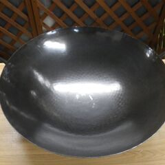 未使用品 山田工業所 中華鍋 両手 60cm 2.5mm厚 鉄 打出