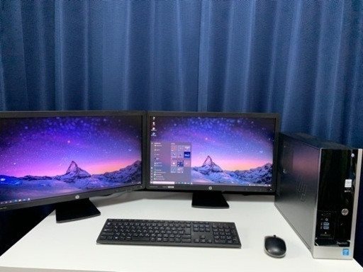 Hp Core i7-8GB-500GB , 23” モニター2台- Win10 PCセット Hp Core i7-8GB-500GB , 23” モニター2台- Win10 PCセット
