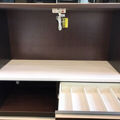 【愛品館八千代店】松田家具　スライド扉キッチンボード　120②【愛八KT】