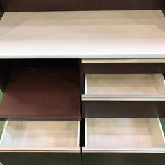 【愛品館八千代店】松田家具　スライド扉キッチンボード　120②【愛八KT】