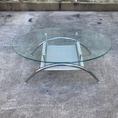 お値下げ！大特価！！！　楕円形　ガラス製テーブル