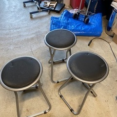 パイプ丸椅子　3個セット