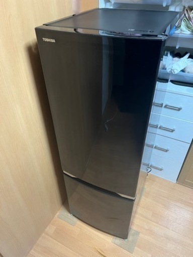 【中古美品】TOSHIBA東芝ノンフロン 2ドア冷蔵庫 GR-M17BS (2017年製) LED庫内灯 冷凍庫 右開き