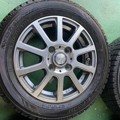 【バリ山】アルミ付きスタッドレスタイヤ　155/65R13