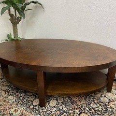 【ネット決済】テーブル 楕円形 リビングテーブル 木製
